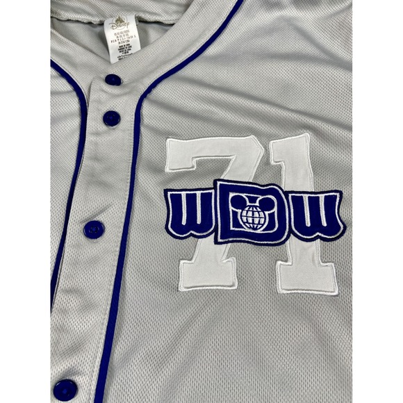 Walt Disney World Shirt Mens 2XL Gray Button Baseball Jersey 71 Park Anniversary - Picture 2 of 13